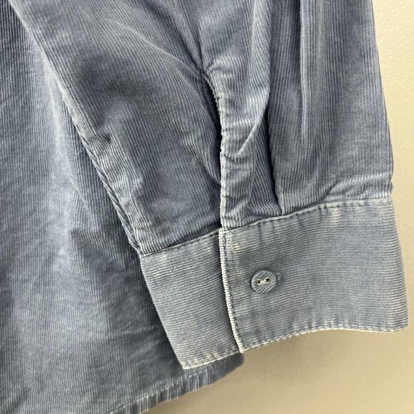 NWT Oat New York Corduroy Shacket Button Down In Blue Size Large - Picture 8 of 8